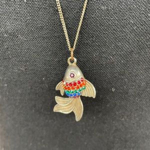 Long Sparkly Fish Necklace
